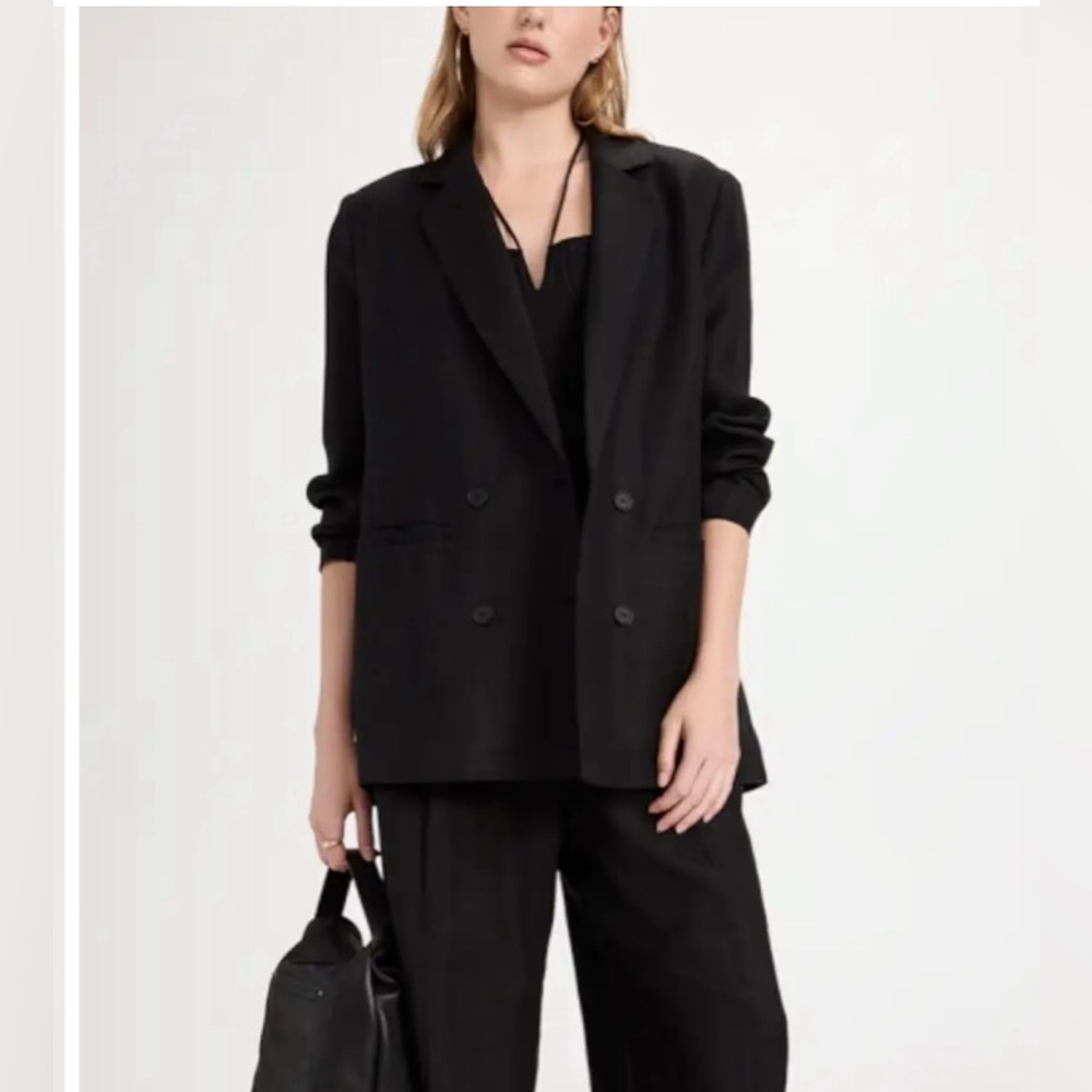 NEW Chic Lioness La Quinta Double Breasted Black Blazer Fully Lined Sz XS
